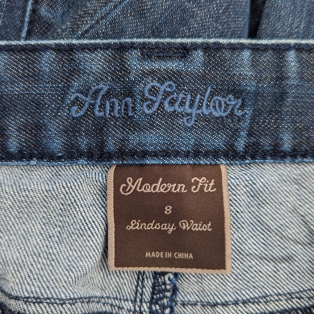 Ann Taylor Straight Leg Jeans - Dark Blue Denim - Picture 4 of 4